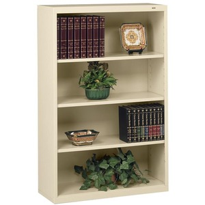 Tennsco Welded Bookcase - 34.5" x 13.5" x 52" - Steel - 4 x Shelf(ves) - Putty