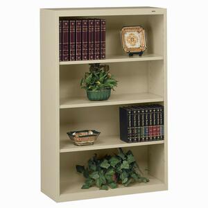Tennsco Welded Bookcase - 34.5" x 13.5" x 52" - Steel - 4 x Shelf(ves) - Sand