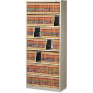 Tennsco Welded Fixed Shelf File - 34.5" x 13.5" x 78" - Steel - Letter - Leveling Glide - Light Gray