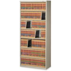 Tennsco Welded Fixed Shelf File - 34.5" x 13.5" x 78" - Steel - Letter - Leveling Glide - Putty