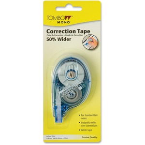 Tombow Mono Wide Width Correction Tape - 0.25" Width x 394" Length - 1 Line(s) - White Tape - Ergonomic Dispenser - Acid-free, Non-refillable - 1 Each