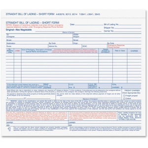 Tops Bill of Lading Snap-Off Set - 4 Part - Carbonless - 7" x 8.5" Sheet Size - White - 50 / Pack