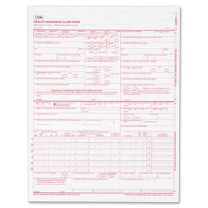 Tops HCFA Claim Form Without Sensor Bar - 1 Part - Carbonless - 11" x 8.5" Sheet Size - White - 500 / Pack