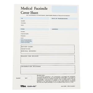 Tops HIPAA Fax Cover Sheet - 11" x 8.5" Sheet Size - White - 100 / Pad