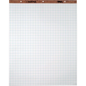 Tops 1" Grid Square Ruled Easel Pad - 50 Sheet(s) - 16lb - Quad Ruled - 27" x 34" - 2 / Carton - White