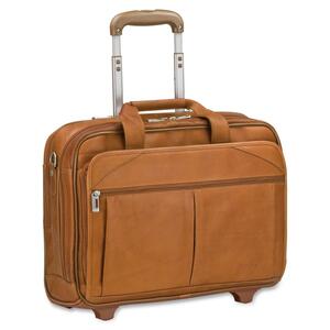 Solo Rolling Notebook Case - Top-loading - 13.5" x 17" x 8" - Leather - Tan