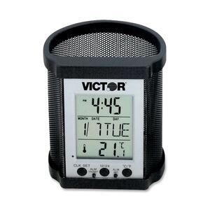 Victor Pencil Holder with Electronic Front Panel - 4" x 3.5" x 3"Black