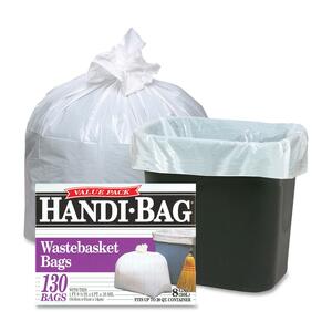 Webster Handi Bag Waste Liner - Trash Bag - 8 gal - Plastic - 130 / Box - White