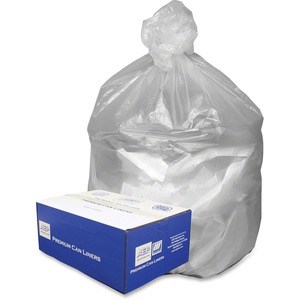 Webster Ultra Plus Trash Can Liner - Trash Bag - 24" x 24" - Resin - 1000 / Carton - Clear