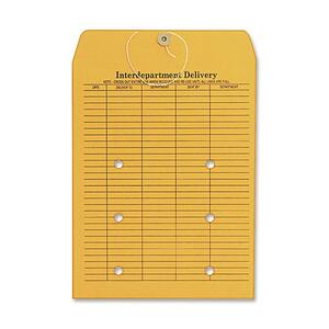 MeadWestvaco Columbian Double-Sided Interdepartment Envelope - #13 (10" x 13") - 28lb - String/Button - Kraft - 100 / Box - Brown
