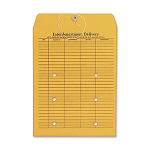 MeadWestvaco Columbian Double-Sided Interdepartment Envelope - 10" x 13" - 32lb - String/Button - Kraft - 100 / Box - Brown