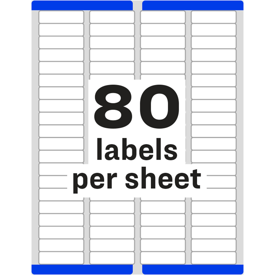 20,000 Labels 1 3/4" x 1/2" Perm Adhesive Sheeted Inkjet & Laser White Labels