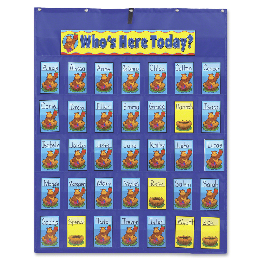 Yellow Calendar Pocket Chart