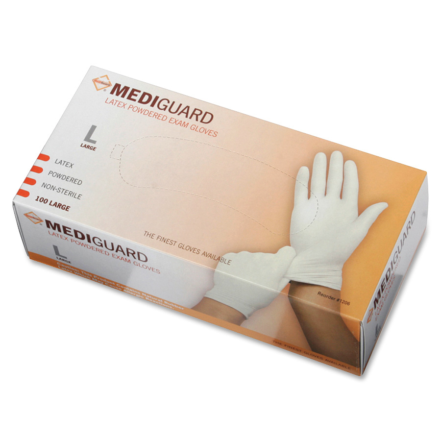 MediGuard NonSterile Powdered Latex Exam Gloves