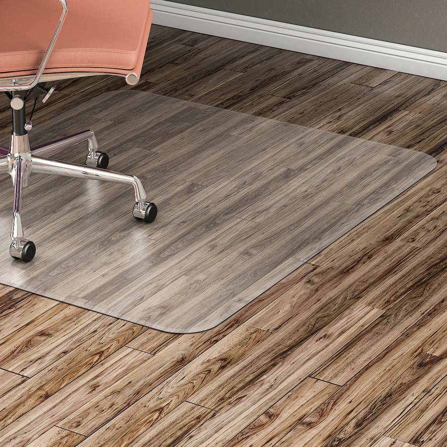 Lorell Hard Floor Rectangular Chairmat - Tile Floor, Vinyl Floor, Hardwood Floor - 48 Length X 36 Width X 60 Mil Thickness - Rectangle - Vinyl - Clear