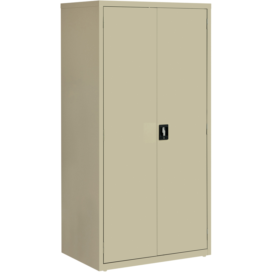 Lorell Storage Cabinet - 24 X 36 X 72 - 5 X Shelf(Ves) - Hinged Door(S) - Sturdy, Recessed Locking Handle, Removable Lock, Durable, Storage Space - Putty - Powder Coated - Steel - Recycled