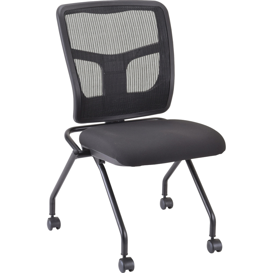 Lorell Chair - Fabric Seat - Mesh Back - Metal Frame - Black - 24.7 Width x 24 Depth x 37 Height
