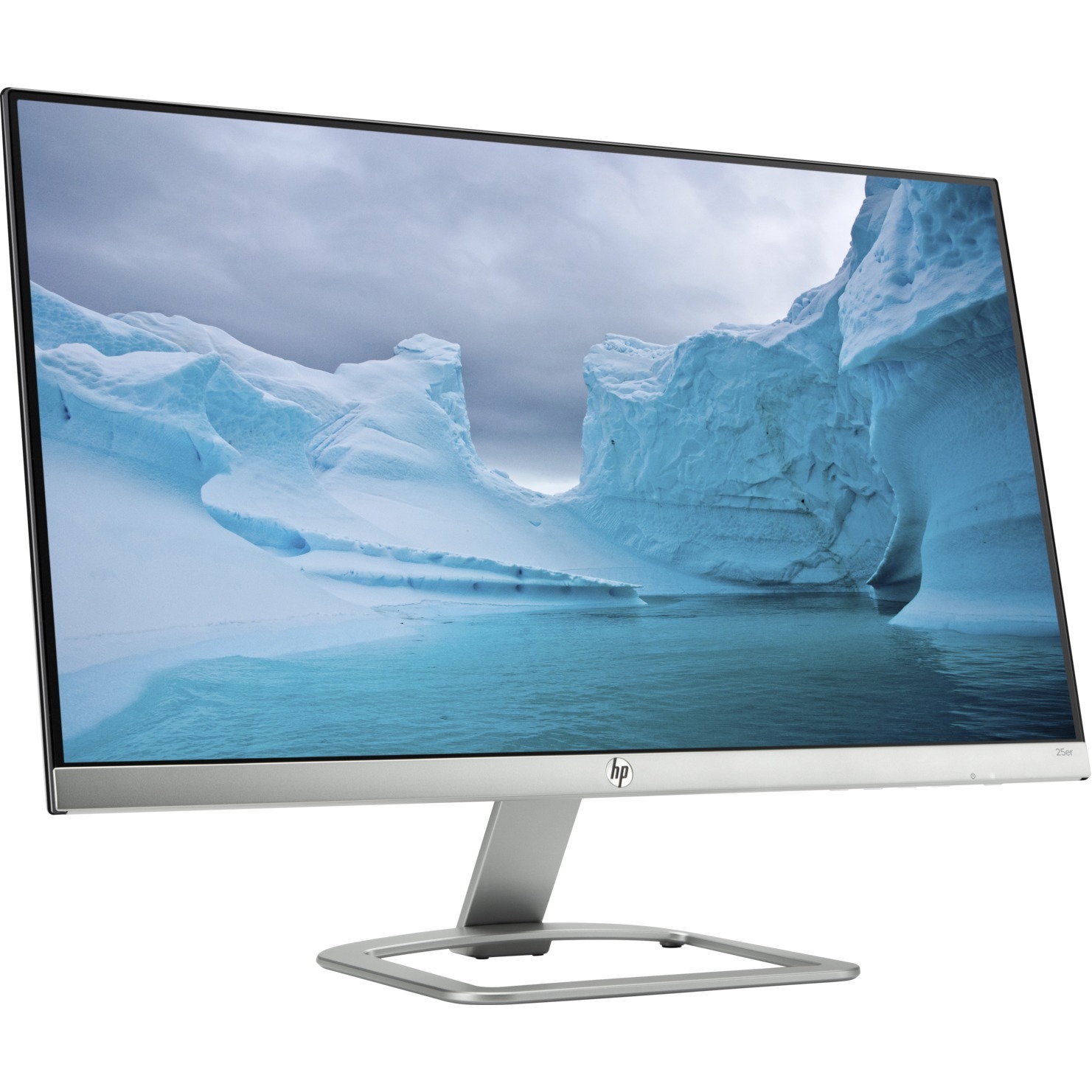 HP 25er 25 Monitor White Silver Panoramic view 1920 x 1080 Full HD