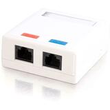 CABLES TO GO C2G 2-Port Cat5E Surface Mount Box - White
