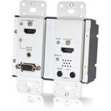 CABLES TO GO C2G HDMI and VGA + Stereo Audio HDBaseT over Cat5 Extender Wall Plate Transmitter - White