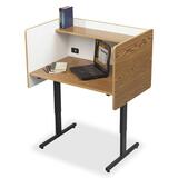 "Balt Study Carrel - 37"" x 24"" - Steel - White Interior, Oak"