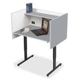 "Balt Study Carrel - Rectangle - 37"" x 24"" - Steel - White Interior, Gray"