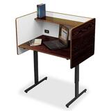 "Balt Study Carrel - Rectangle - 37"" x 24"" - Steel - White Interior, Walnut"