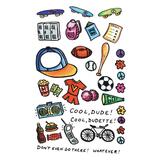 image of Chartpak Chartpak Middle School Days Rub-On Art Transfers - Rub-on Art Transfer - Assorted - Vellum - Multicolor