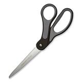 "Fiskars Softgrip No. 8 Bent Home/Office Scissors - 3.5"" Cutting Length - Pointed - Bent-Left/Right - Stainless Steel - Black/Gray"
