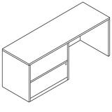 HON 10500 Series Left Pedestal Credenza with Lateral File