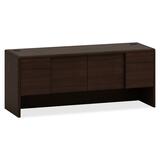 "HON 10700 Series Left Pedestal Credenza with Lateral File - 29.5"" Height x 72"" Width x 24"" Depth - Single Pedestal on Left Side - Waterfall Edge - Wood - Mahogany"