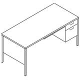 "HON 34000 Series Steel Right Pedestal Desk - 29.5"" Height x 66"" Width x 30"" Depth - Single Pedestal on Right Side - Steel"