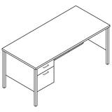 "HON 34000 Series Steel Left Pedestal Desk - 29.5"" Height x 66"" Width x 30"" Depth - Single Pedestal on Left Side - Steel"