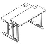 "HON Computer Training Table - Rectangle - 26"" x 48"" x 34"" - Steel, PVC - Pattern Gray Top, Gray Base"