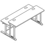 "HON Computer Training Table - Rectangle - 26"" x 60"" x 34"" - Steel, PVC - Gray Top, Black Base"