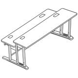 "HON Computer Training Table - Racetrack - 26"" x 72"" x 34"" - Steel, PVC - Pattern Graphite Top"