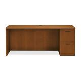 "HON Park Avenue Right Pedestal Credenza with Black Loop Handle - 29.5"" Height x 72"" Width x 24"" Depth - Single Pedestal on Right Side - Tri-Oval Edge - Wood - Bourbon Cherry"