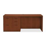 "HON Park Avenue Left Credenza with Black Loop Handle - 29.5"" Height x 72"" Width x 24"" Depth - Tri-Oval Edge - Wood - Henna Cherry"