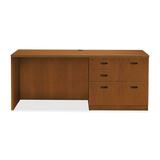 "HON Park Avenue Right Credenza with Black Flute Handle - 29.5"" Height x 72"" Width x 24"" Depth - Beaded Edge - Wood - Bourbon Cherry"