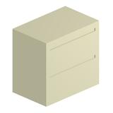 "HON 772 Series Lateral File With Drawers - 28.37"" Height x 42"" Width x 19.25"" Depth - Metal - 2 Drawer(s) - Putty"