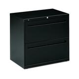"HON 772 Series Lateral File With Drawers - 28.37"" Height x 42"" Width x 19.25"" Depth - Metal - 2 Drawer(s) - Black"