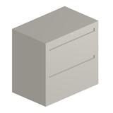 "HON 772 Series Lateral File With Drawers - 28.37"" Height x 42"" Width x 19.25"" Depth - Steel - 2 Drawer(s) - Light Gray"