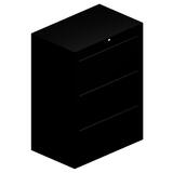 "HON 772 Series Lateral File With Drawers - 40.88"" Height x 30"" Width x 19.25"" Depth - Metal - 3 Drawer(s) - Black"