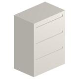 "HON 772 Series Lateral File With Drawers - 40.88"" Height x 30"" Width x 19.25"" Depth - Metal - 3 Drawer(s) - Light Gray"