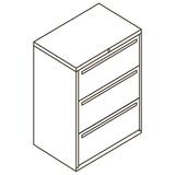 "HON 772 Series Lateral File With Drawers - 40.88"" Height x 30"" Width x 19.25"" Depth - Metal - 3 Drawer(s) - Charcoal"