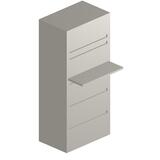 HON 772 Series Lateral File With Drawers - 67" Height x 30" Width x 19.25" Depth - Metal - 5 Drawer(s) - Light Gray