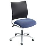 "HON Alaris 4241 Managerial Mid-Back Chair - Steel Titanium Frame - 26.25"" x 26.25"" x 40.75"" - Navy Blue Seat"