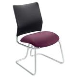 "HON Alaris 4245 Armless Guest Chair - Steel Titanium Frame - 23.25"" x 25"" x 38"" - Claret Seat"