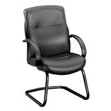 "HON Convergence 4903 Managerial Guest Chair - Steel Black Frame - 25.25"" x 29.37"" x 42.75"" - Vinyl Black Seat"