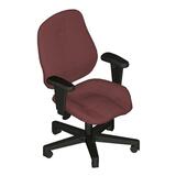 "HON 7823 Mid-Back Posture Control Task Chair - Black Frame - 26.87"" x 35.5"" x 43.5"" - Burgundy Seat"